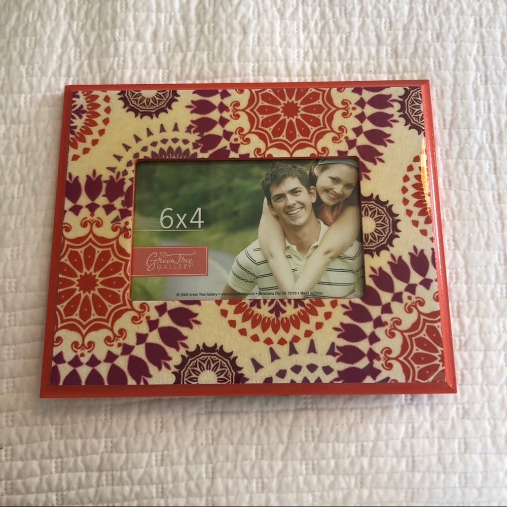Purple and Orange Mandala Patterned Picture Frame